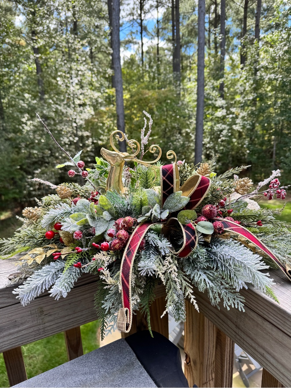 Whimsical Gold Deer Christmas Centerpiece